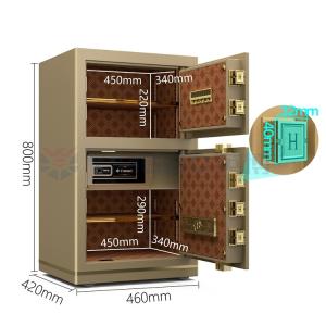 Quality Double Door 46kg Luxury Electronic Safe Box for office security YB/N7-80D wholesale