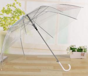 Quality Transparent Clear Bell Shaped Umbrellas / Bridal Umbrella White Cap / Tips wholesale