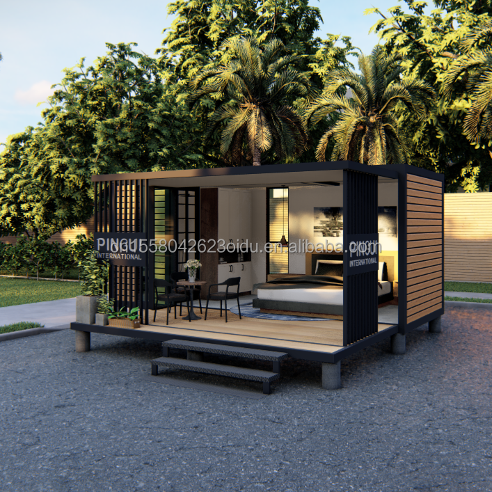 Prefab Modular Container Houses Modern Design Style with Steel Frame Galvanized Steel Bending 180g