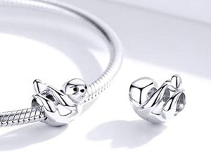 Quality Bracelets BISAER 925 Sterling Silver Charms Cat Dog Sloth Butterfly Fairy Heart Dangle wholesale
