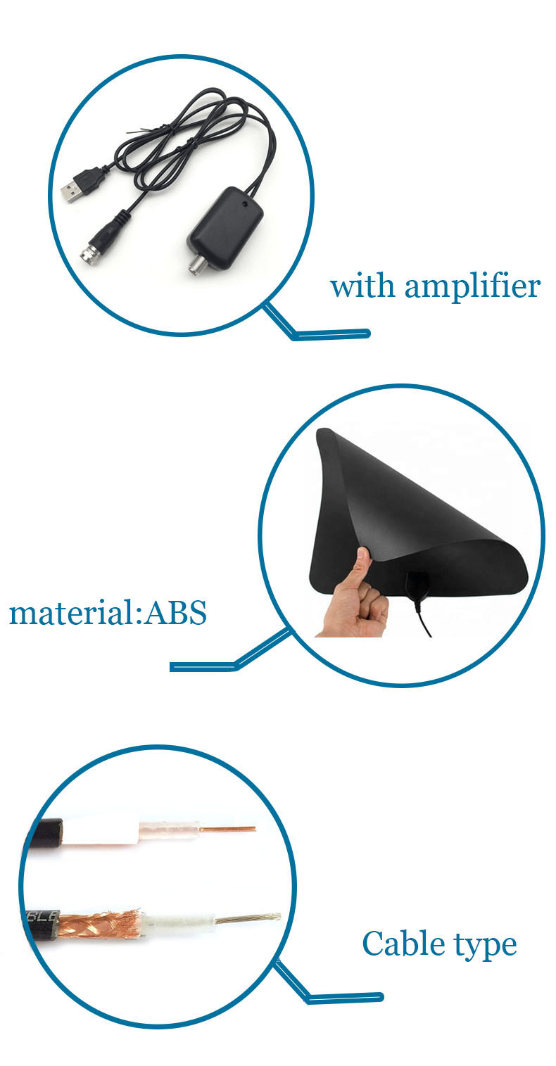 150 Miles HD Car Ground Satellite Digital TV Antenna with Amplifier V56/U390 28dBi
