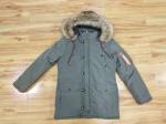 Grey Mens Longline Padded Coat Fur Hood Longline Mens Puffer Coat