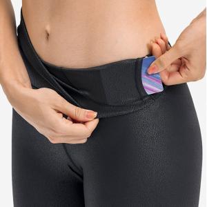 Quality Hidden Pocket Yoga Pants Nude Gilded Women Matte Faux Leather Leggings wholesale
