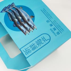 Quality Blue Food Gift Packaging Box With Handle Anti Mold For Market wholesale