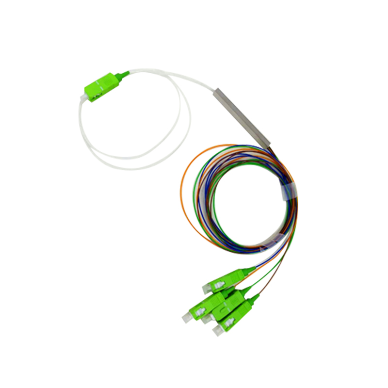 Factory direct mini model color 1X4 steel tube with SC / APC connector optical splitter