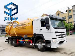 Quality Sinotruk HOWO 15000L Vacuum Sewage Suction Tank Truck 6x4 15 m3 Sucking Tanker Truck with Jurop Vacuum Pump wholesale