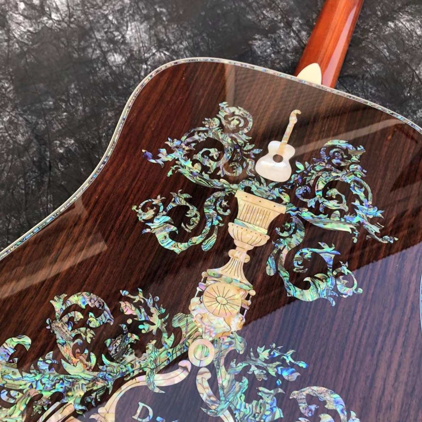 Custom AAAAA All Solid Wood Deluxe Abalone Inlay D100 Style Acoustic Guitar