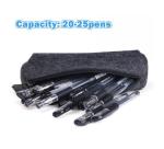 Dark Gray Felt Zipper Pencil Bag For Middle Schoolers Multi Use High Strength