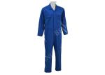 65% Polyester 35% Cotton Twill Mens Work Coveralls Mid Blue Raglan Sleeve