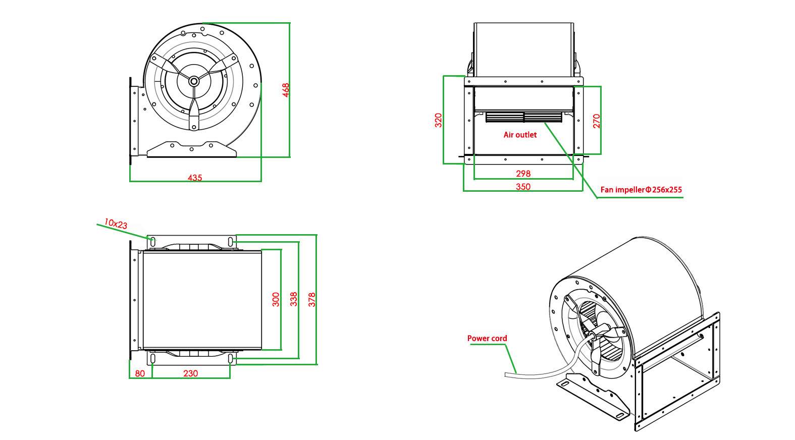 DKT External Rotor Air Conditioning Cabinet Duct Ventilation Equipment