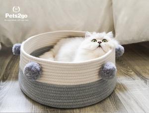 Quality Customized Logo 0.9kg 42*16CM Round Cat Bed wholesale
