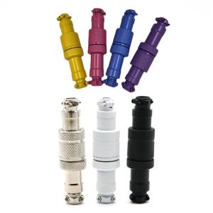 China 4 pins 5 pins Coloured Circular Aviation Docking Connector Male Female Socket Plug GX12 GX16 on sale