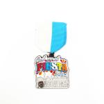 Glitter Color Zinc Alloy Badges And Medals With Black Nickel Finish 2mm Thick