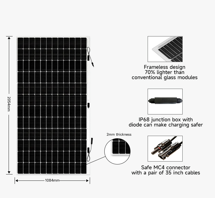 Mono PV Panel 100w 200w 250w 300w 400w 500w ETFE Semi Flexible Solar Panels with CE ROHS FCC PSE