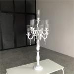 ZT-077W New design glass white candelabra crystal wedding centerpieces