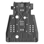 Black Metal Skid Plate for Toyota LC100 Engine and Transmission in Magnalium