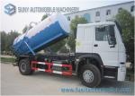 Large 12000L Q235 Vacuum Tank Truck , 6 Tyre Sinotruk HOWO Truck