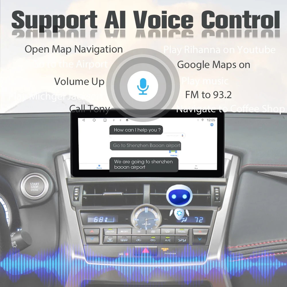 Viknav Car Radio For LEXUS NX (2018-2020)12.3 inch Touch Screen Wireless Carplay GPS Navigation LCD Display Screen