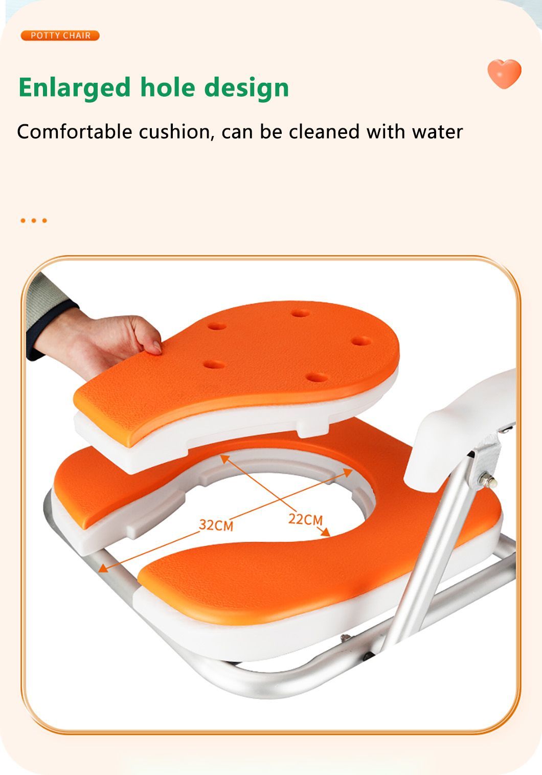 Medical Used Manual Wheelchair Lightweight Folding Commode Chair for Elderly and Disabled People