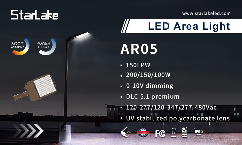 150Lm/W LED Area Light 100W-500W Energy Saving With Motion Sensor