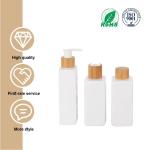 180ml White Lotion Cosmetic Bamboo Bottle With Bamboo Cap