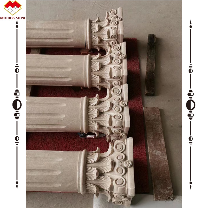 Solid Marble Porch Pedestal in Modern Design Style for Non-slip and Beautiful Pillar