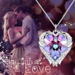Austrian crystal Crystal Silver Heart Pendant Necklace 925 Infinity Double Heart
