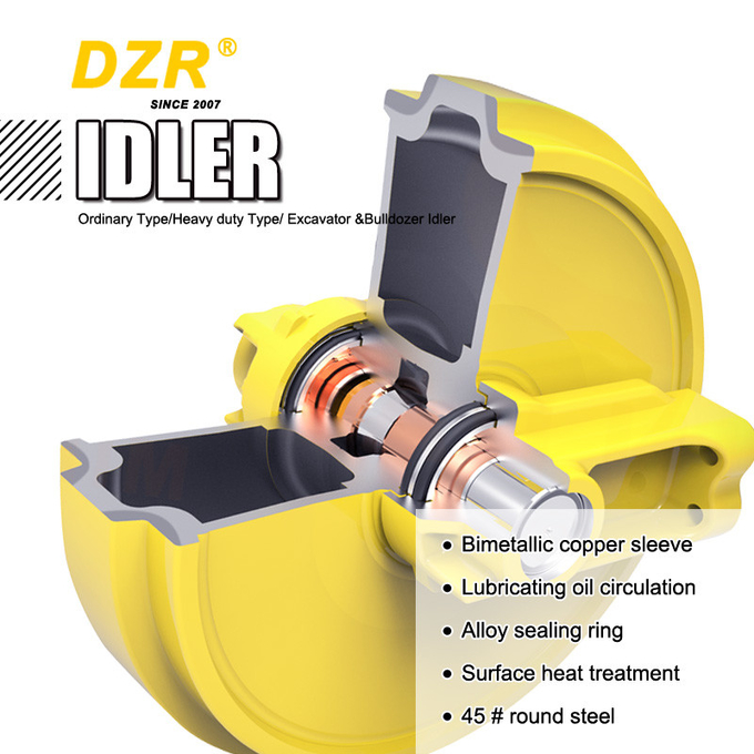 D6D/D6H HRC53-57 CuPb10Sn10 Bulldozer Front Idler For Undercarriage Parts