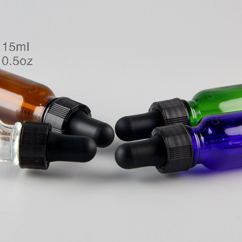 Clear Dropper Glass Essential Oil Bottle Silk Screen Printing 15ml 20ml 100ml