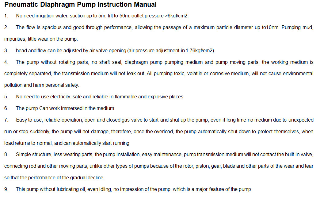 Chemical Acid Proof Explosion-Proof Anti Blocking Plastic Pneumatic Diaphragm Pump