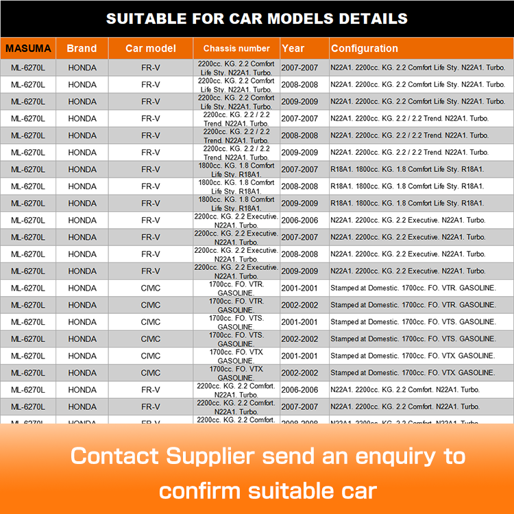 51321S5A003 MASUMA All Vehicles Accessories for HONDA CR-V II RD OE NO. 51321-S5A-003
