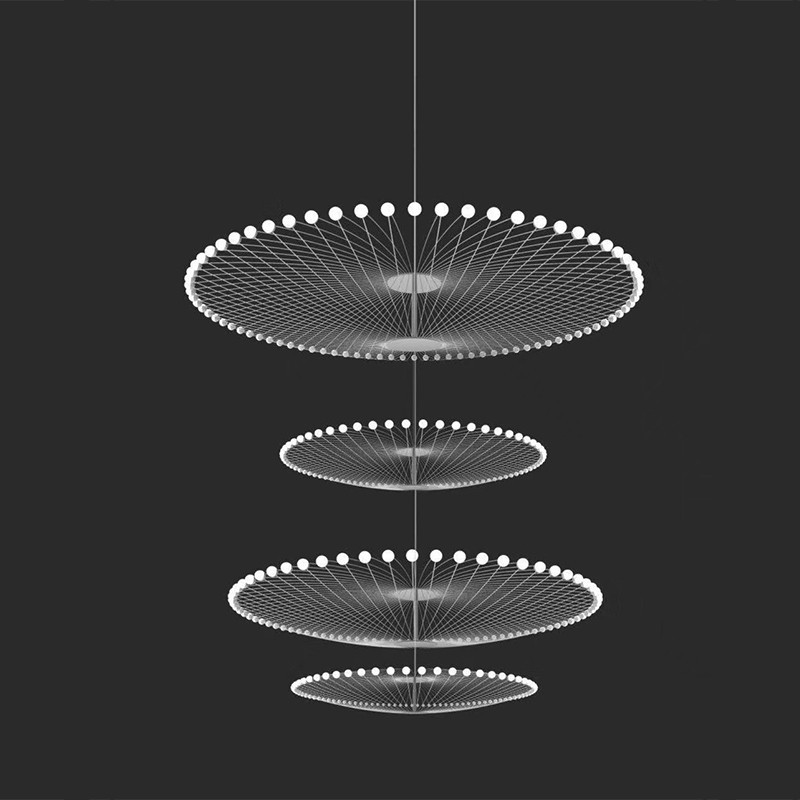 Duplex Building Ferris Wheel Large Chandelier Creative Industrial Ring Pendant Light(WH-AP-588)