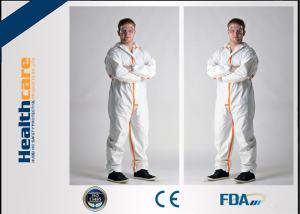 Quality Long Sleeve Disposable Full Body Protection Suit White Color Non Woven Coverall S-3XL wholesale