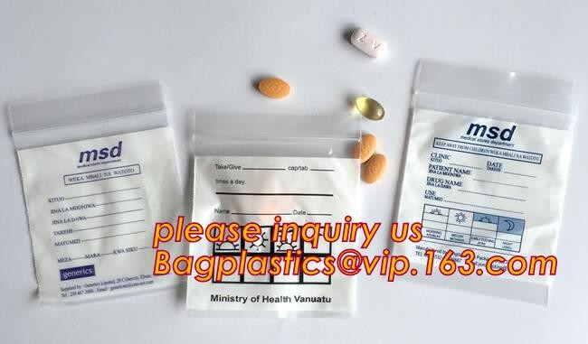 Medical Zipper Bag/LDPE Medical zipper bag/Medicine zipper Bag, writable medical Zip lockk pills capsule packaging bag zip