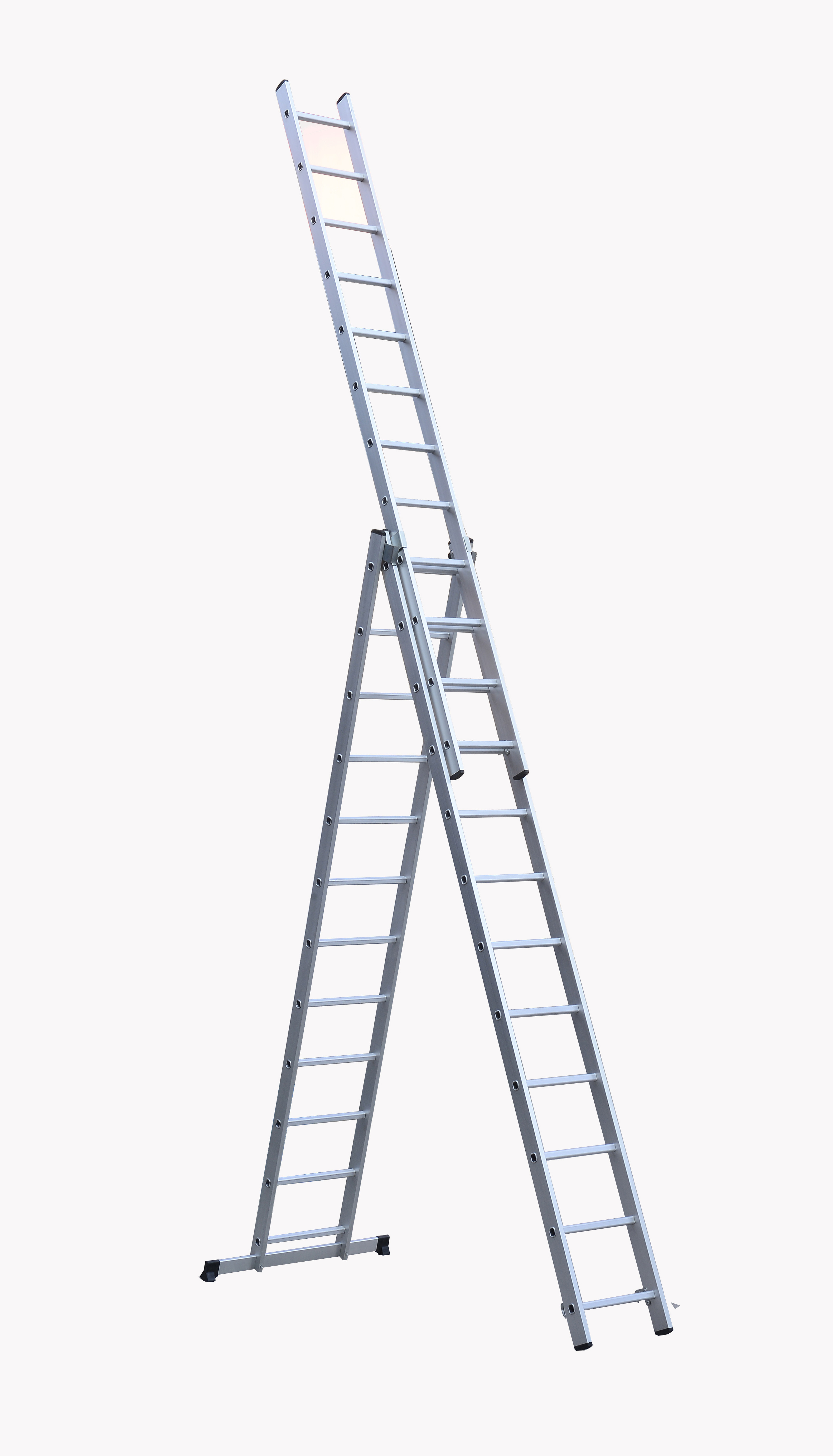 Silver 3x12 Aluminium Folding Ladder With Multi Directional Rungs