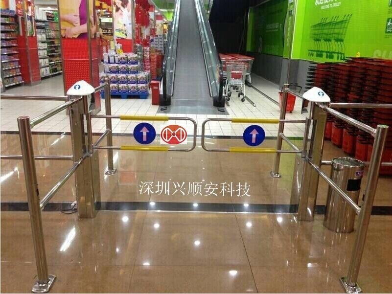 Supermarket Gate Four Arm Turnstile Tunrstile QSJCKQ Supermarket Security Access shop security gate/ security fence