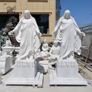 Quality BLVE White Stone Carving Religious Jesus Statue Life Size Christ The Redeemer Marble Statue Large Outdoor Sculptures wholesale