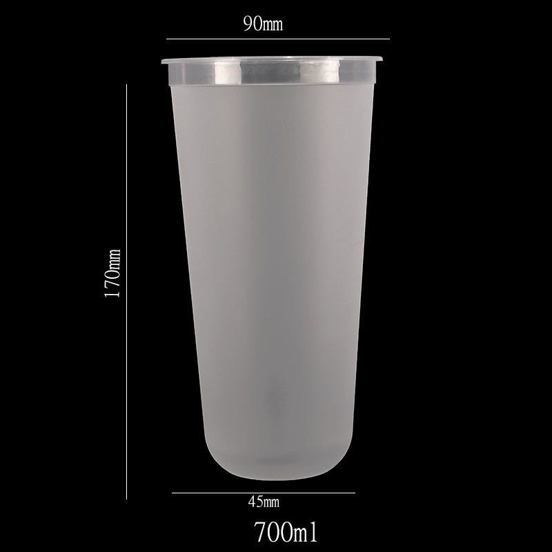Frosted Takeaway Disposable Plastic Cups Custom Cold Cups