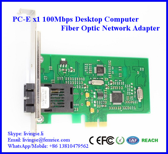 155Mbps Desktop PC Fiber Optic Network Adapter, PC-E x1, SC Fiber, FM100FX-SC