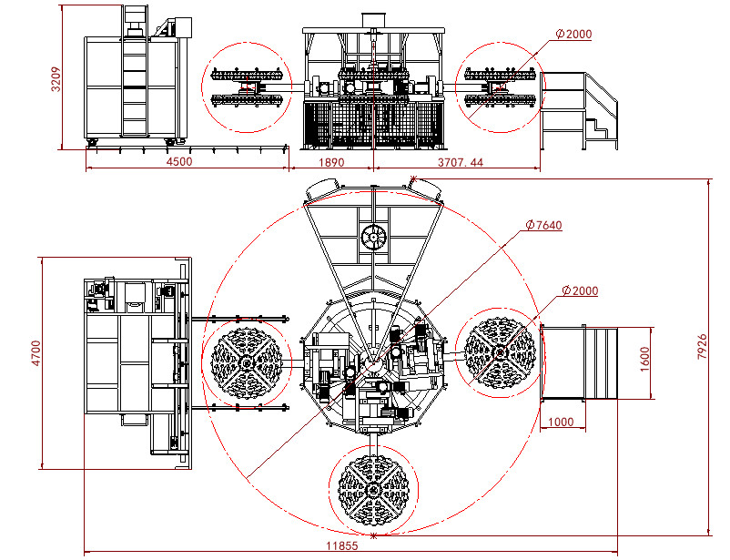 Customizable Rotomolding Equipment With 3-10mm Rotating Arm Thickness And 1.2-2.5m Arm Length For Pickleball