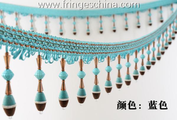 Handmade fashionable chain beads lace tassels fringes for curtain/sofa/pillow