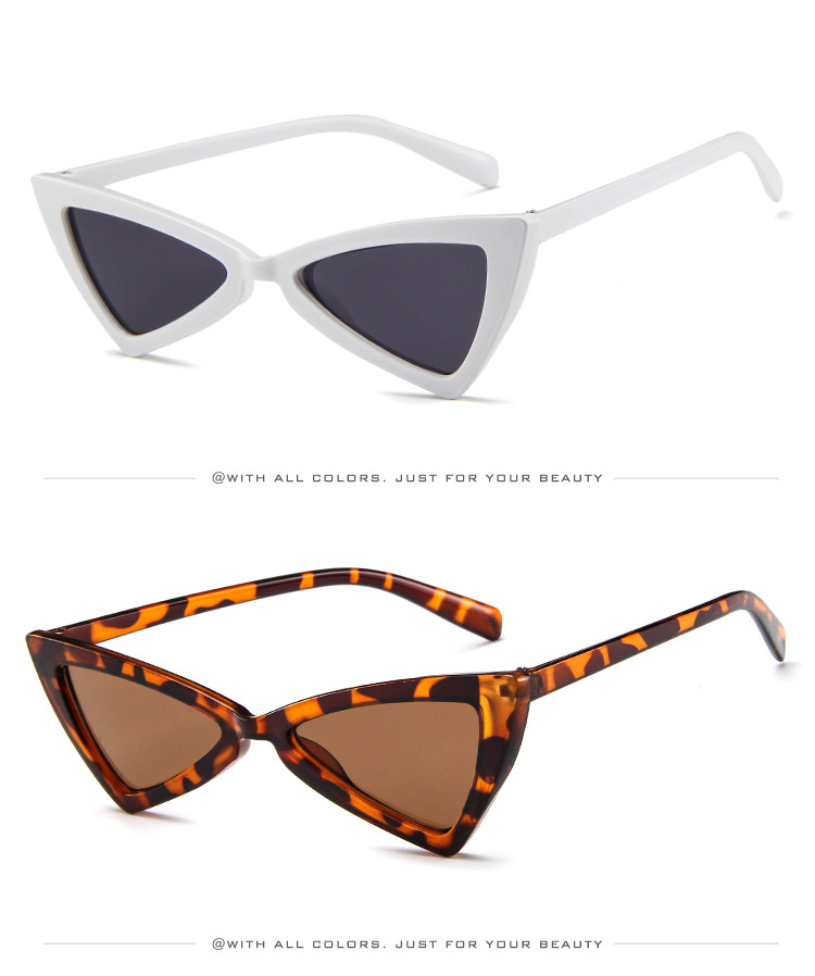 Triangle UV400 Vintage Women Retro Cat Eye Sunglasses