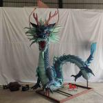 Alive Sound Realistic Animatronic Animals Chinese Mythical Creatures Green