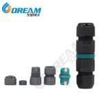 Pa66 3pin Waterproof Cable Connector Ip68 Male/Female Electrical Connector for
