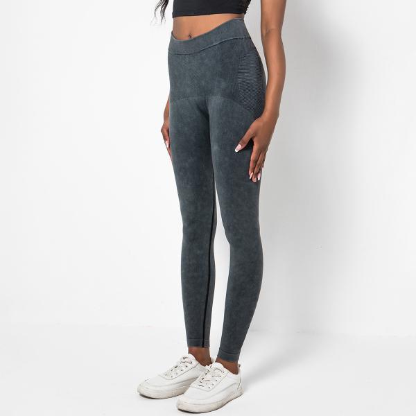 European and n style retro wash yoga pants, seamless fitness pants, tight