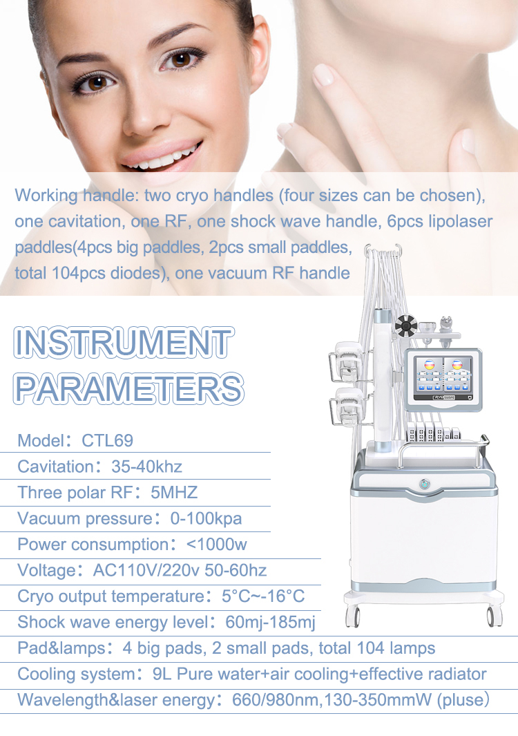 Shockwave Cryo Laser Therapy Machine High Intensity 1000W