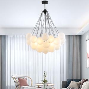 Quality Bubble Chandelier 19/37 Balls Black Gold Chandeliers Mid Century Modern Glass Lamp(WH-MI-220) wholesale