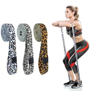Quality Leopard Print Workout Exercise Booty 208cm Resistance Bands Set For Pilates Sport Crossfit Fitness Training wholesale