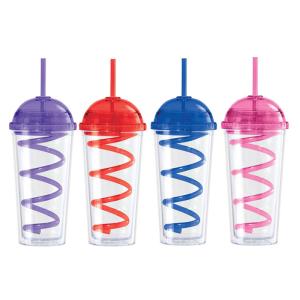 Quality 16oz AS/PS Double wall tumbler with dome lid and straw eco-friendly FDA/LFGB/CA65/CE/E wholesale