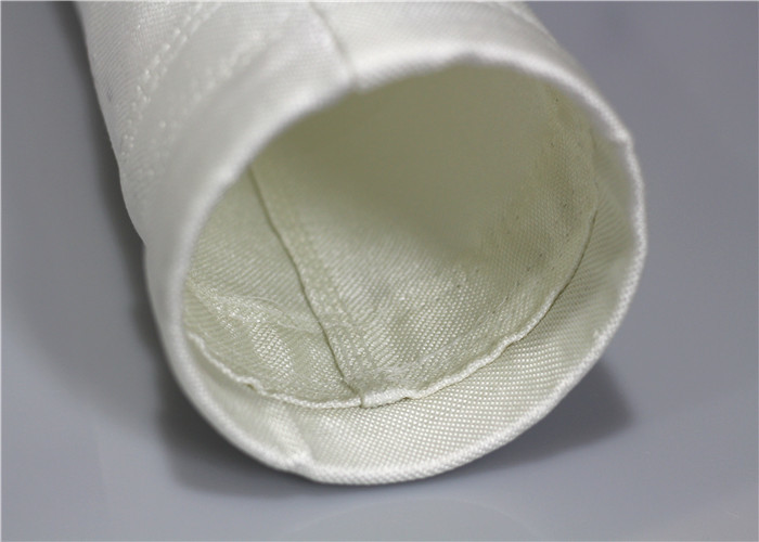 Dust Peeling Fiberglass Filter Bag Low Power Consumption Size Stable Plain Weave Texture